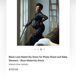 Black lace maternity gown